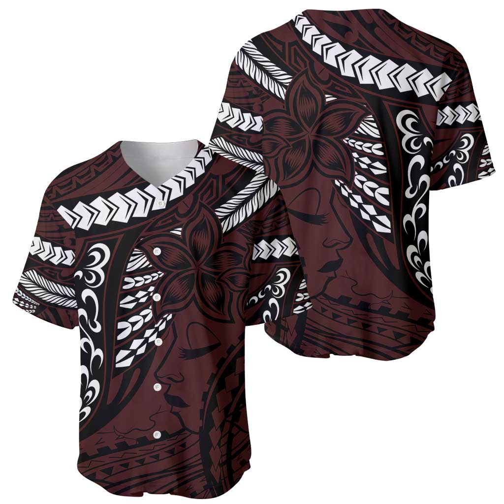 Polynesian Girl Tribal Tattoo Baseball Jersey Oxbood Vibe