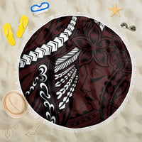 Polynesian Girl Tribal Tattoo Beach Blanket Oxbood Vibe LT9 One Size 150cm Oxblood - Polynesian Pride