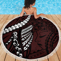 Polynesian Girl Tribal Tattoo Beach Blanket Oxbood Vibe LT9 - Polynesian Pride