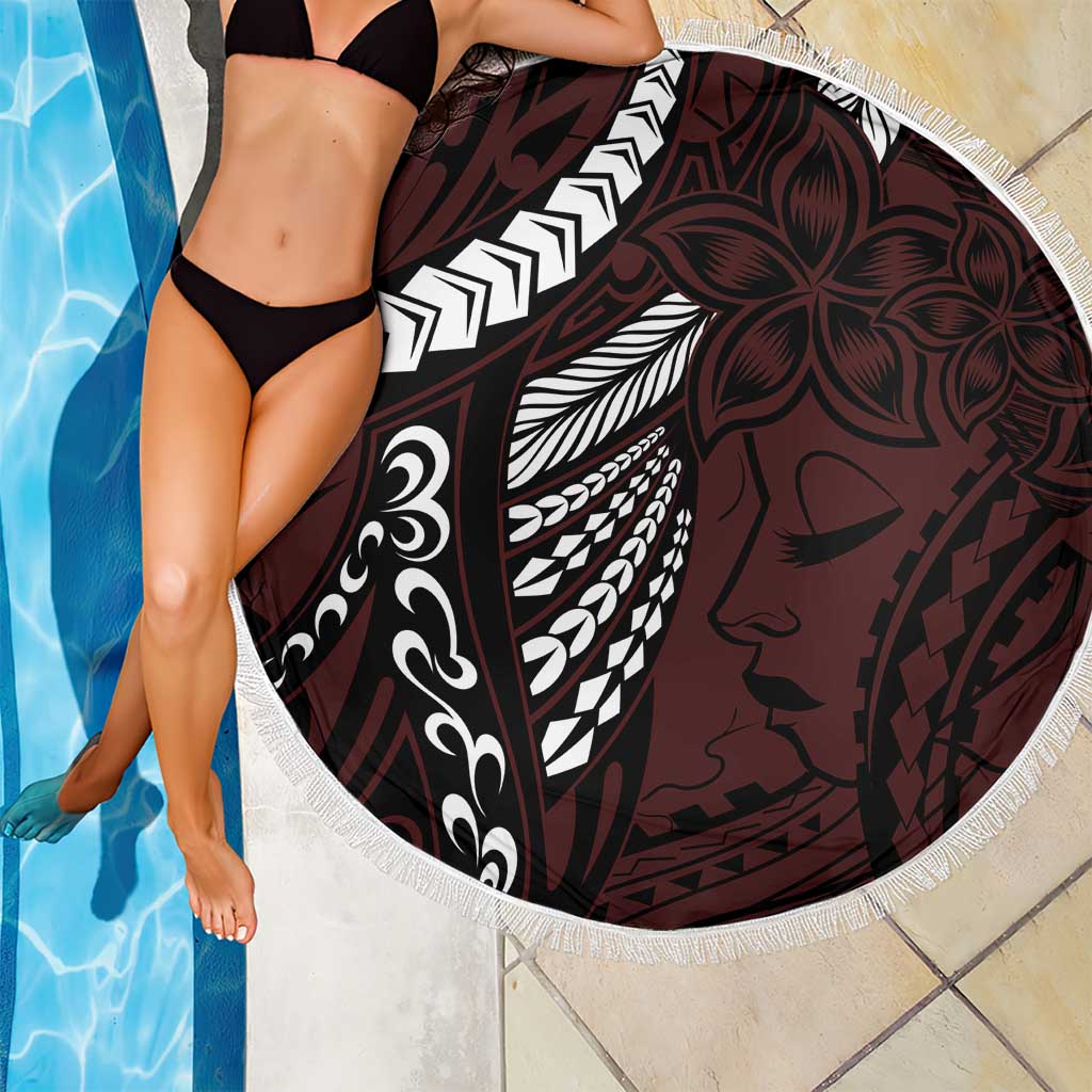 Polynesian Girl Tribal Tattoo Beach Blanket Oxbood Vibe LT9 - Polynesian Pride
