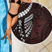 Polynesian Girl Tribal Tattoo Beach Blanket Oxbood Vibe LT9 - Polynesian Pride