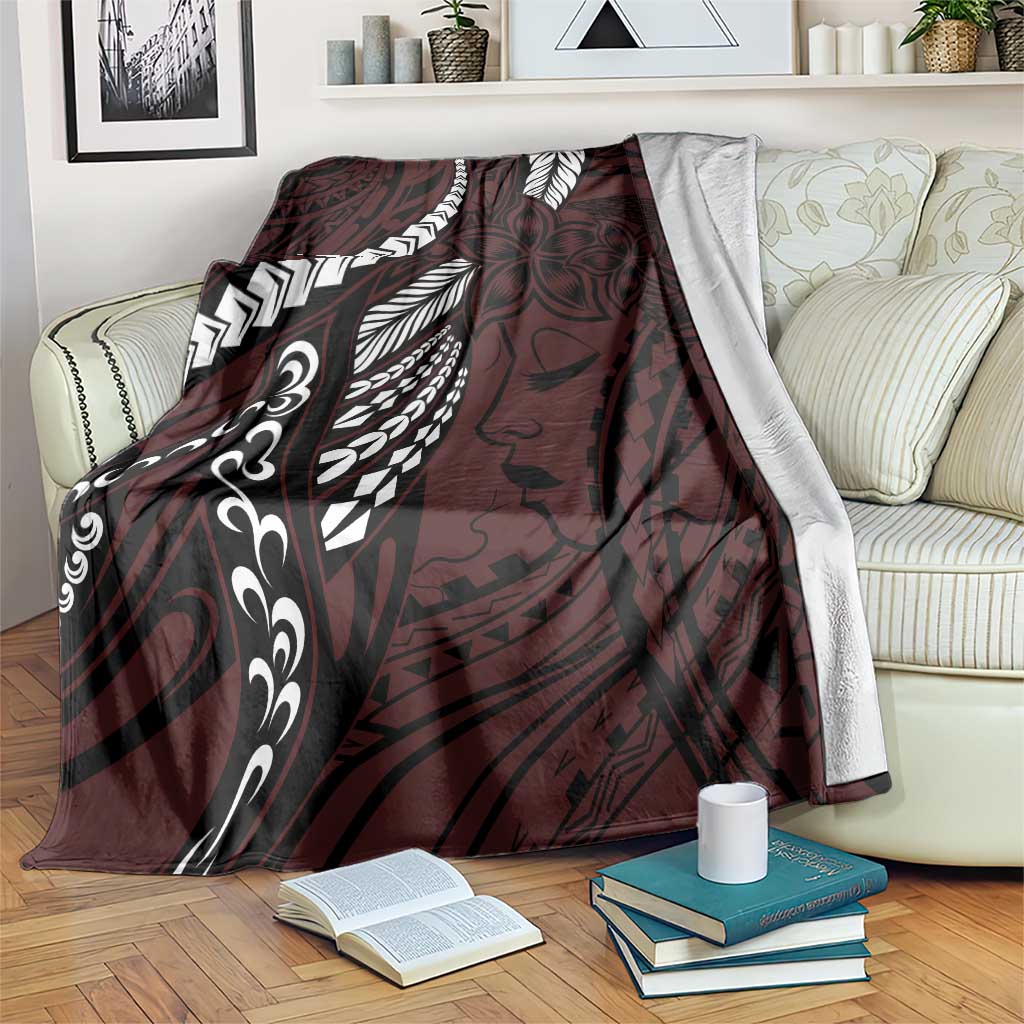 Polynesian Girl Tribal Tattoo Blanket Oxbood Vibe LT9 Oxblood - Polynesian Pride