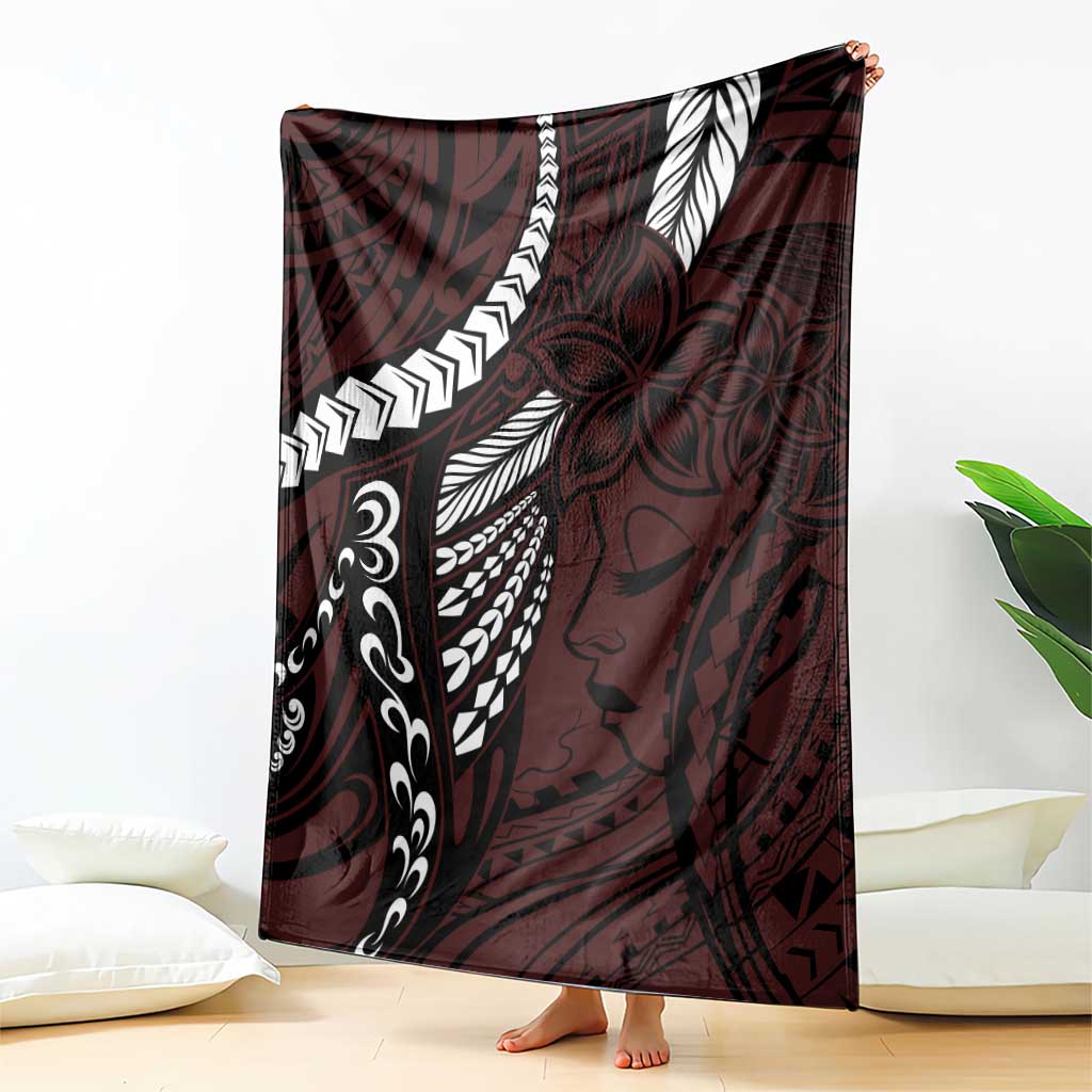 Polynesian Girl Tribal Tattoo Blanket Oxbood Vibe LT9 - Polynesian Pride