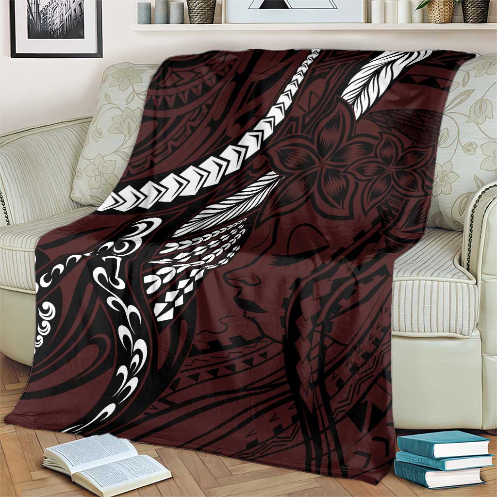 Polynesian Girl Tribal Tattoo Blanket Oxbood Vibe LT9 - Polynesian Pride