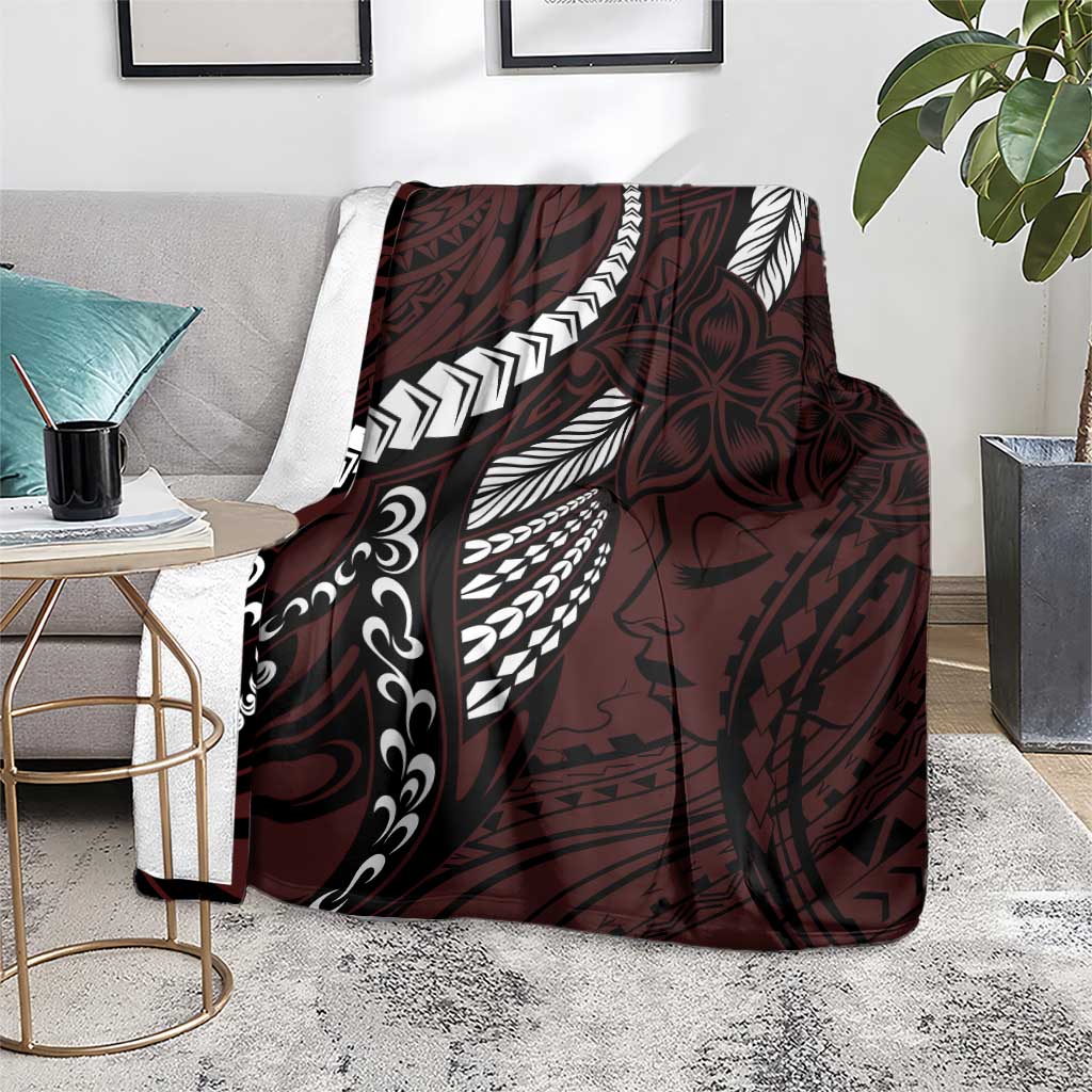 Polynesian Girl Tribal Tattoo Blanket Oxbood Vibe LT9 - Polynesian Pride