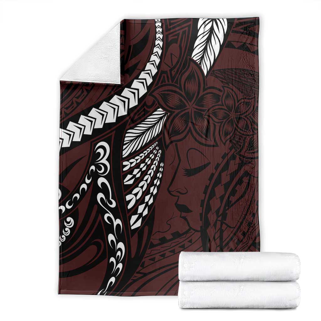 Polynesian Girl Tribal Tattoo Blanket Oxbood Vibe LT9 - Polynesian Pride