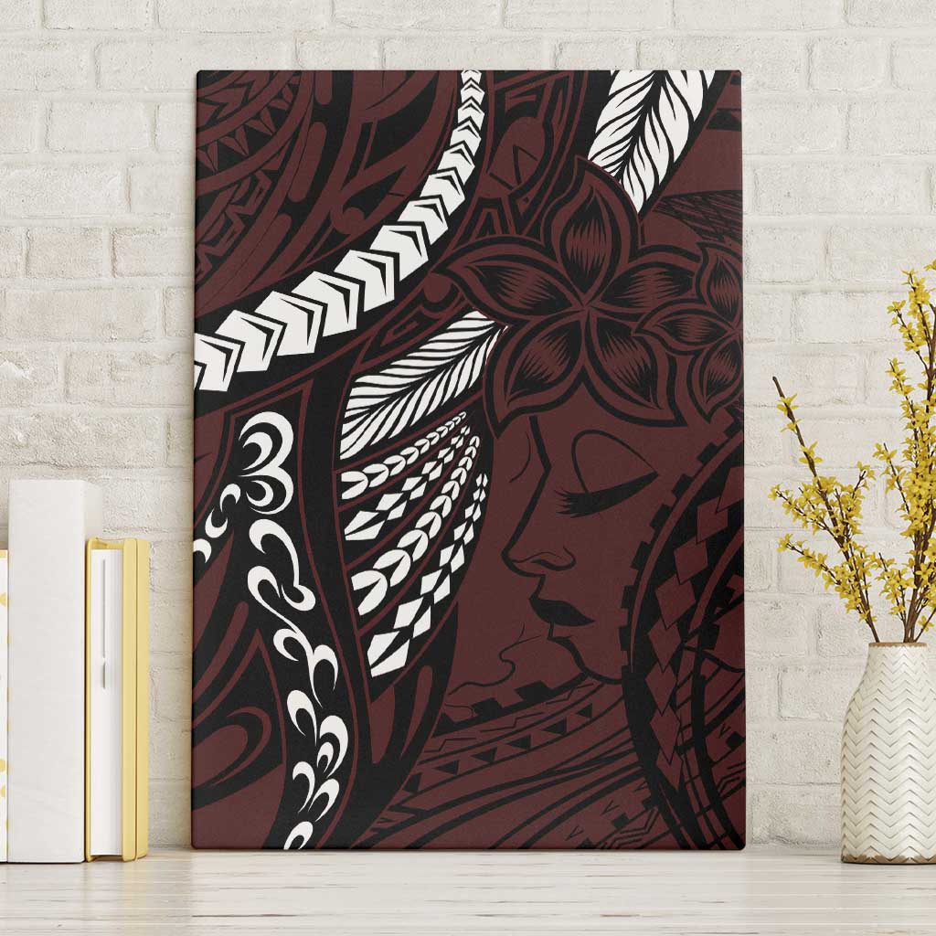 Polynesian Girl Tribal Tattoo Canvas Wall Art Oxbood Vibe LT9 Without Frame Oxblood - Polynesian Pride