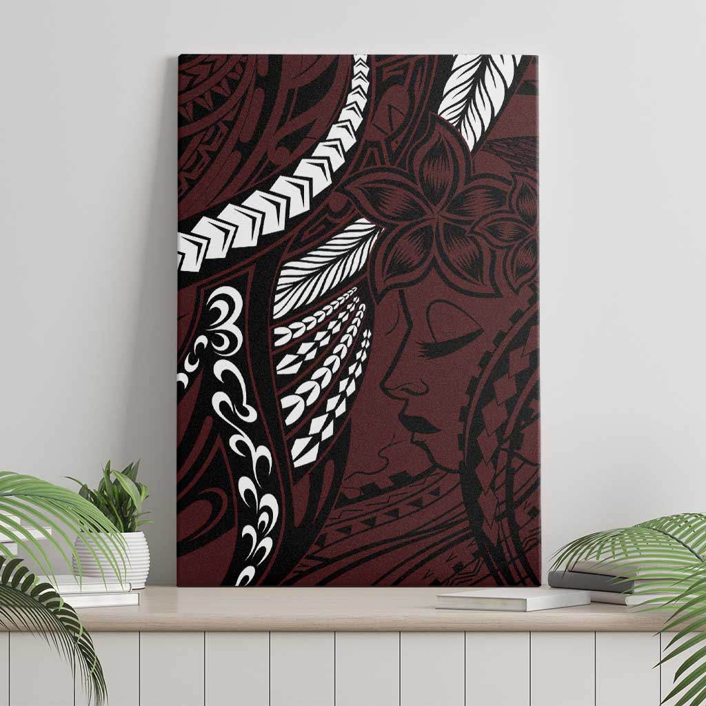 Polynesian Girl Tribal Tattoo Canvas Wall Art Oxbood Vibe LT9 - Polynesian Pride