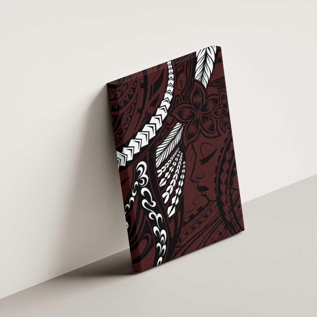 Polynesian Girl Tribal Tattoo Canvas Wall Art Oxbood Vibe LT9 - Polynesian Pride