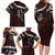 Polynesian Girl Tribal Tattoo Family Matching Long Sleeve Bodycon Dress and Hawaiian Shirt Oxbood Vibe