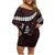 Polynesian Girl Tribal Tattoo Family Matching Off Shoulder Short Dress and Hawaiian Shirt Oxbood Vibe