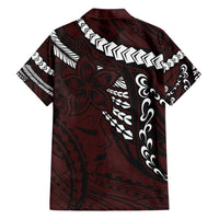 Polynesian Girl Tribal Tattoo Family Matching Short Sleeve Bodycon Dress and Hawaiian Shirt Oxbood Vibe