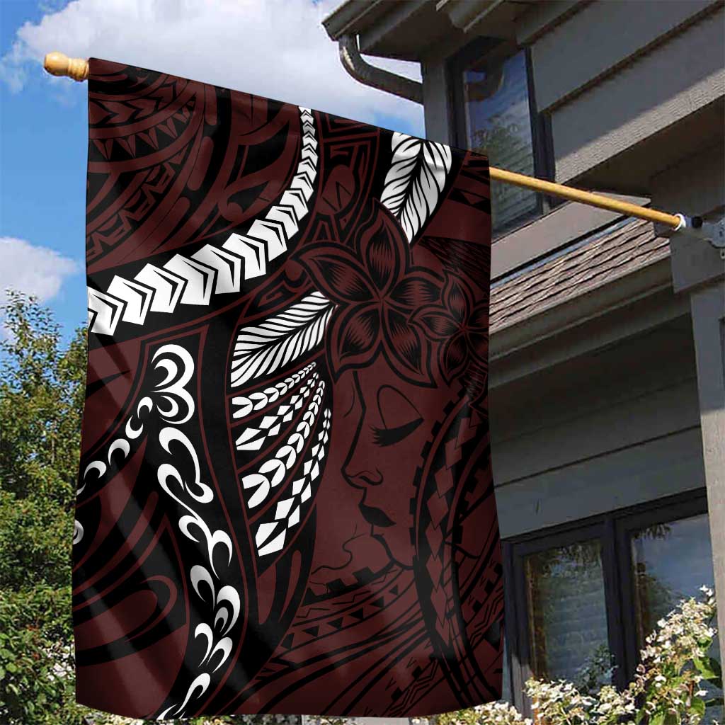 Polynesian Girl Tribal Tattoo Garden Flag Oxbood Vibe LT9 - Polynesian Pride