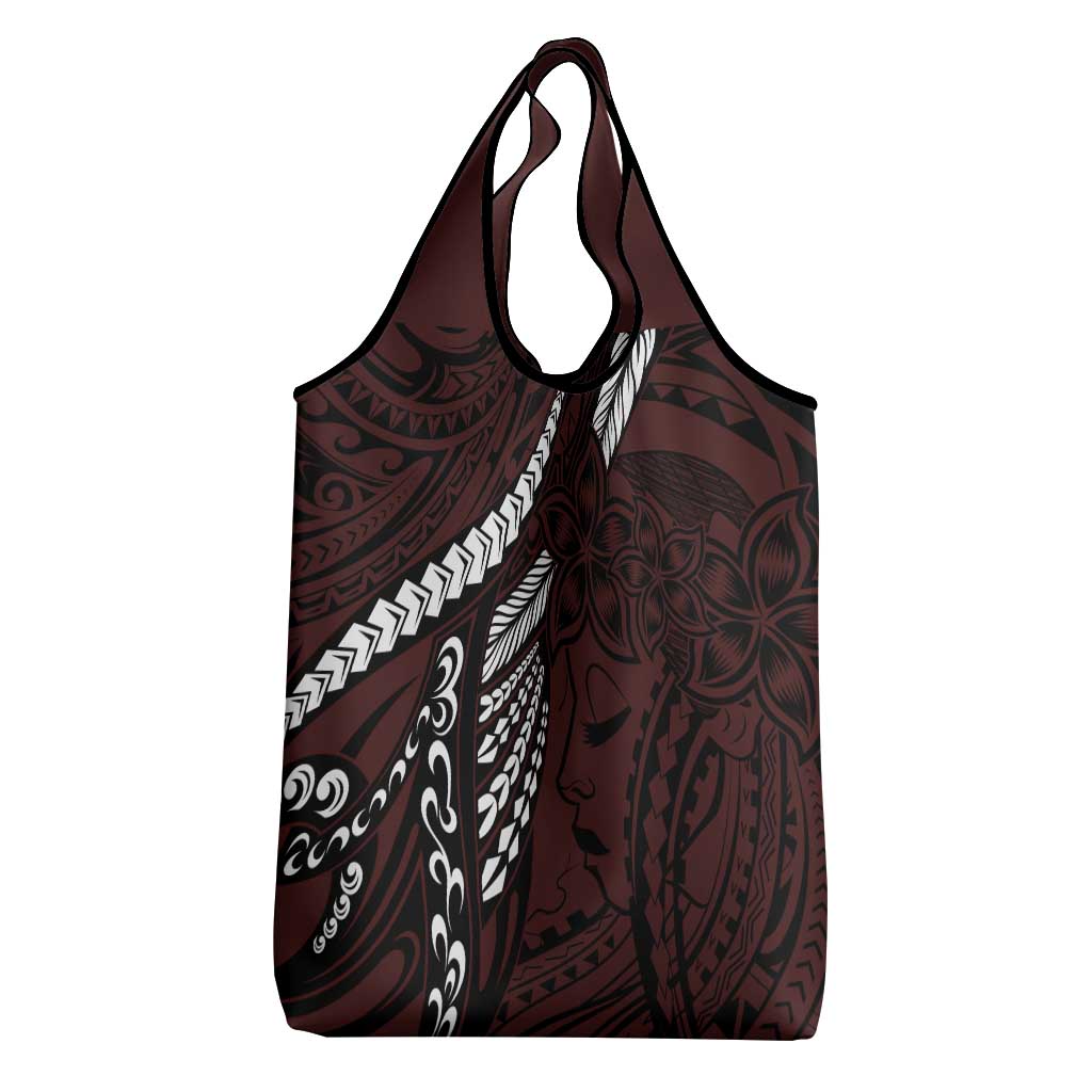 Polynesian Girl Tribal Tattoo Grocery Bag Oxbood Vibe LT9 - Polynesian Pride