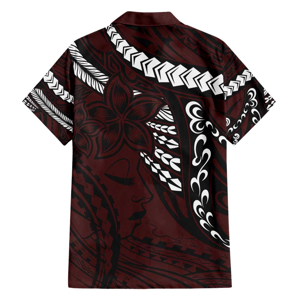 Polynesian Girl Tribal Tattoo Hawaiian Shirt Oxbood Vibe LT9 - Polynesian Pride