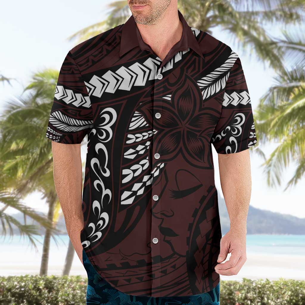 Polynesian Girl Tribal Tattoo Hawaiian Shirt Oxbood Vibe LT9 - Polynesian Pride