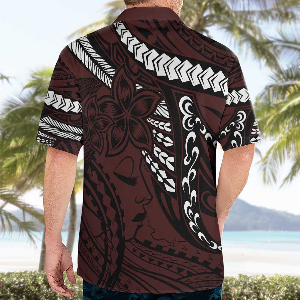 Polynesian Girl Tribal Tattoo Hawaiian Shirt Oxbood Vibe LT9 - Polynesian Pride