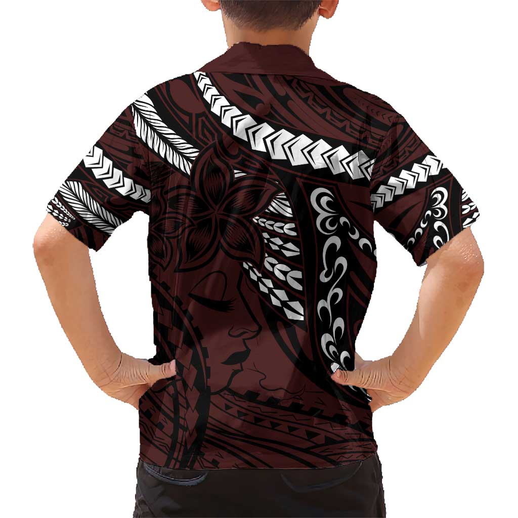 Polynesian Girl Tribal Tattoo Hawaiian Shirt Oxbood Vibe LT9 - Polynesian Pride