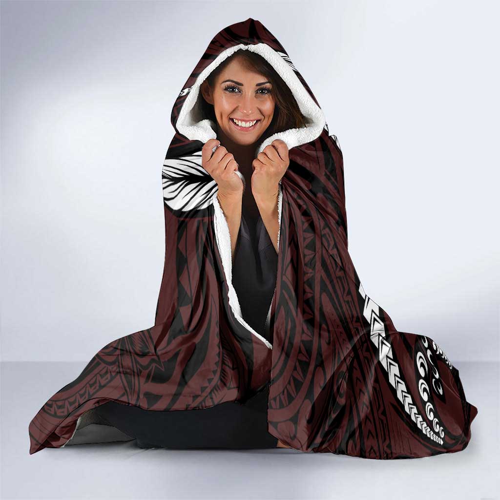 Polynesian Girl Tribal Tattoo Hooded Blanket Oxbood Vibe LT9 - Polynesian Pride