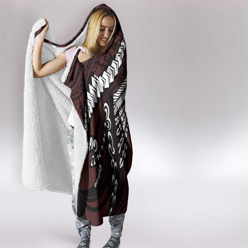 Polynesian Girl Tribal Tattoo Hooded Blanket Oxbood Vibe LT9 - Polynesian Pride