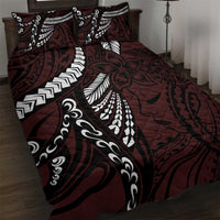 Polynesian Girl Tribal Tattoo Quilt Bed Set Oxbood Vibe LT9 Oxblood - Polynesian Pride