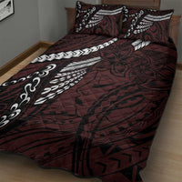 Polynesian Girl Tribal Tattoo Quilt Bed Set Oxbood Vibe LT9 - Polynesian Pride
