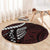 Polynesian Girl Tribal Tattoo Round Carpet Oxbood Vibe