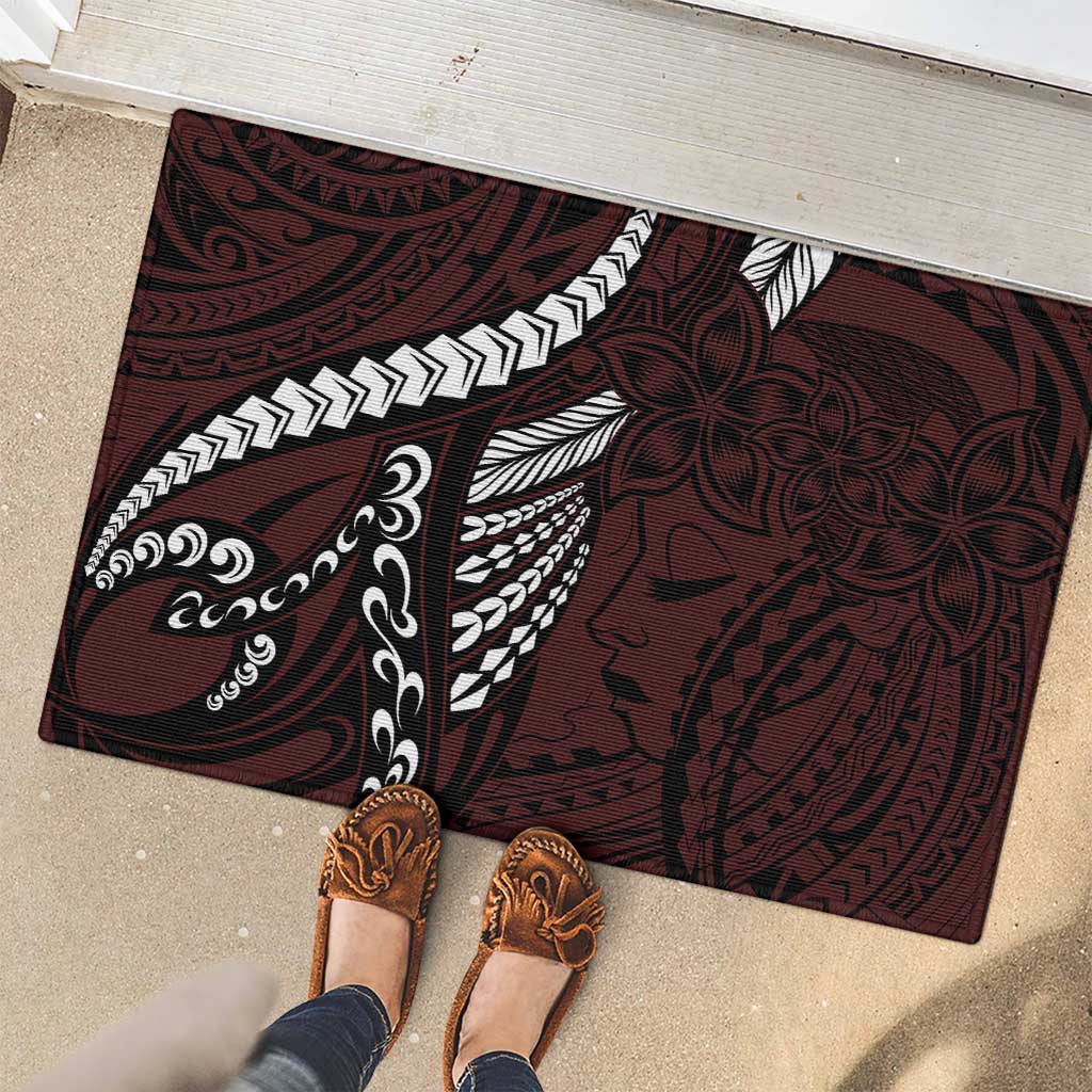 Polynesian Girl Tribal Tattoo Rubber Doormat Oxbood Vibe LT9 - Polynesian Pride
