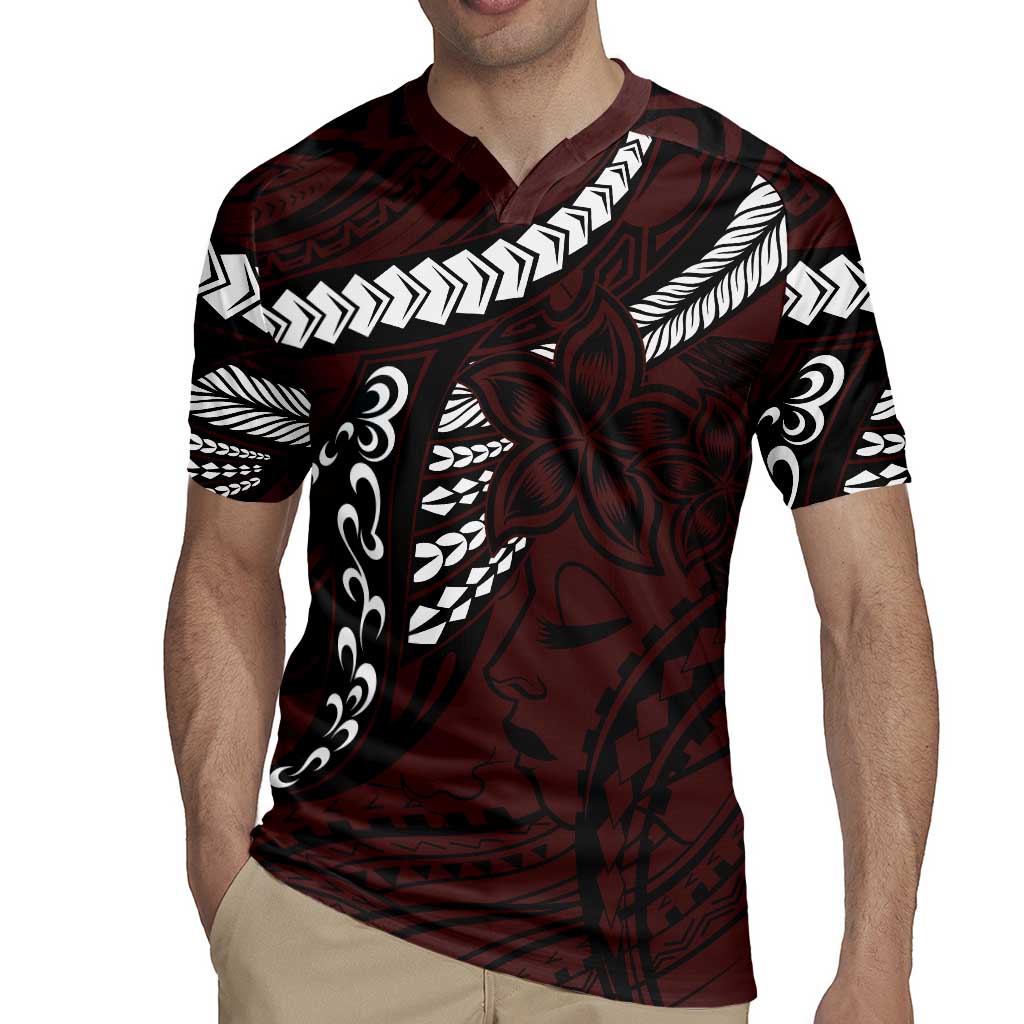 Polynesian Girl Tribal Tattoo Rugby Jersey Oxbood Vibe