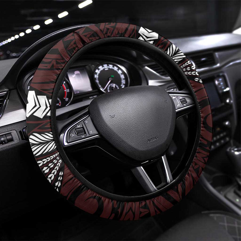 Polynesian Girl Tribal Tattoo Steering Wheel Cover Oxbood Vibe LT9 Universal Fit Oxblood - Polynesian Pride