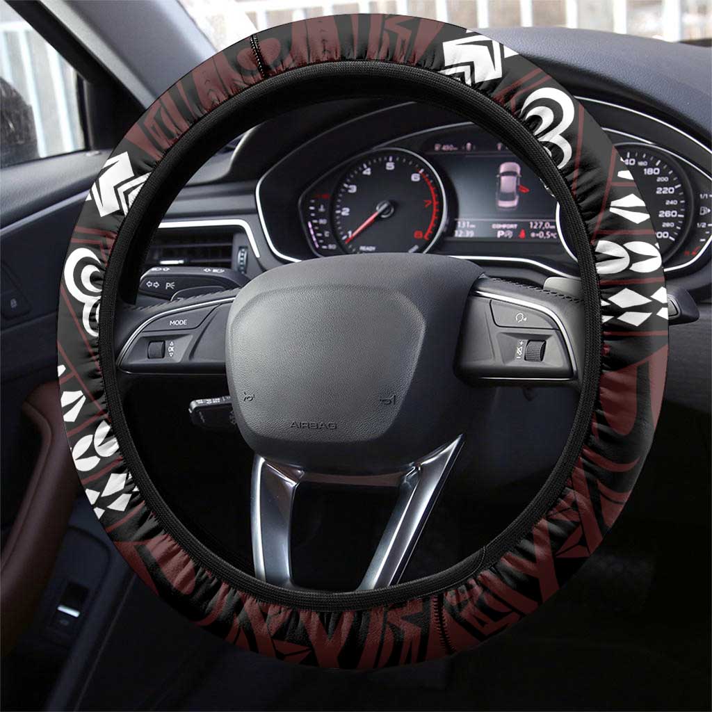 Polynesian Girl Tribal Tattoo Steering Wheel Cover Oxbood Vibe LT9 - Polynesian Pride