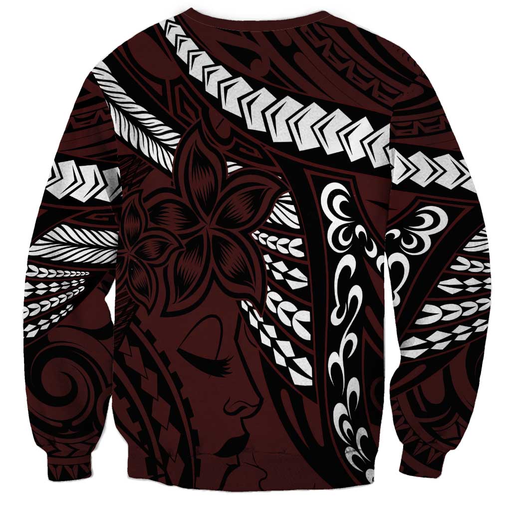 Polynesian Girl Tribal Tattoo Sweatshirt Oxbood Vibe LT9 - Polynesian Pride
