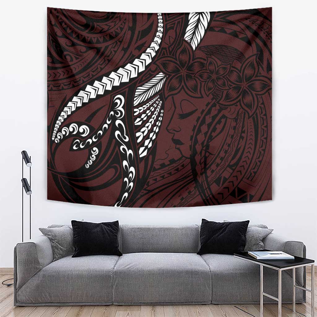 Polynesian Girl Tribal Tattoo Tapestry Oxbood Vibe