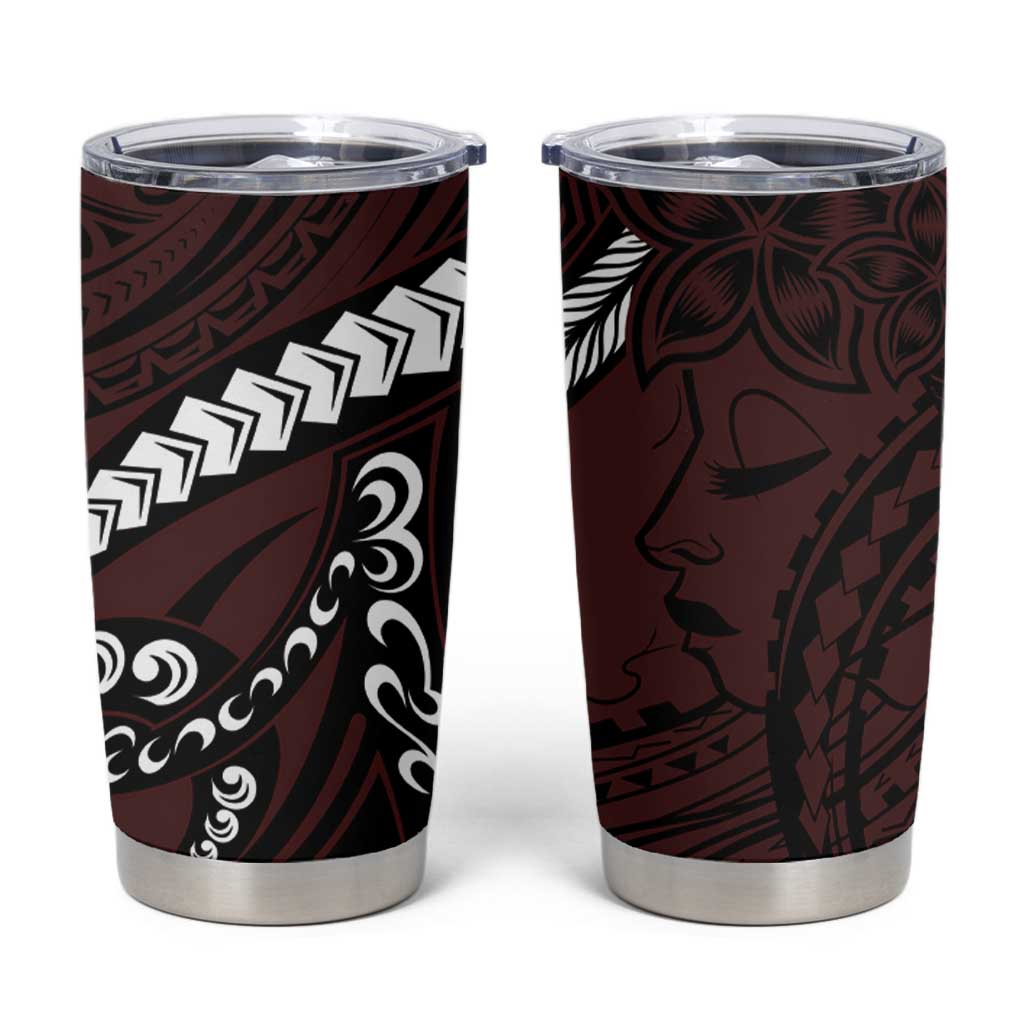 Polynesian Girl Tribal Tattoo Tumbler Cup Oxbood Vibe