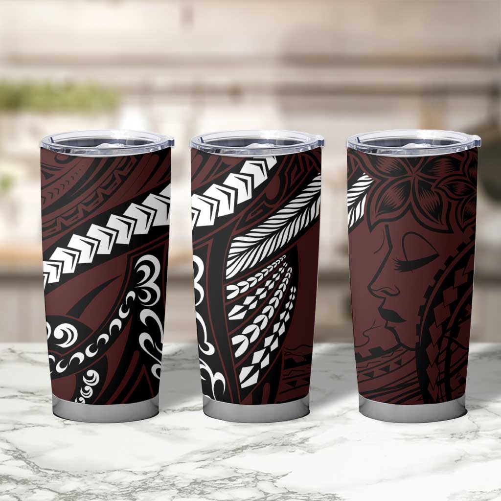 Polynesian Girl Tribal Tattoo Tumbler Cup Oxbood Vibe LT9 - Polynesian Pride