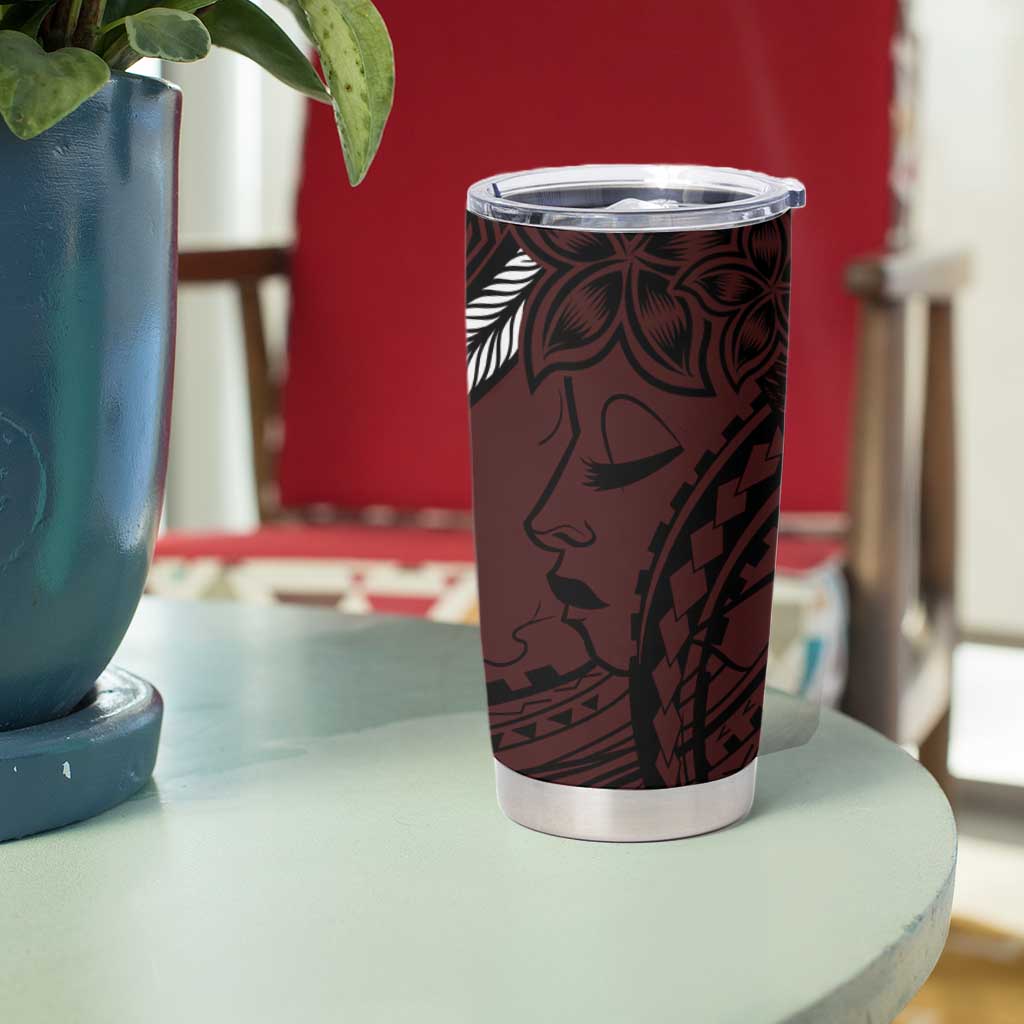 Polynesian Girl Tribal Tattoo Tumbler Cup Oxbood Vibe LT9 - Polynesian Pride