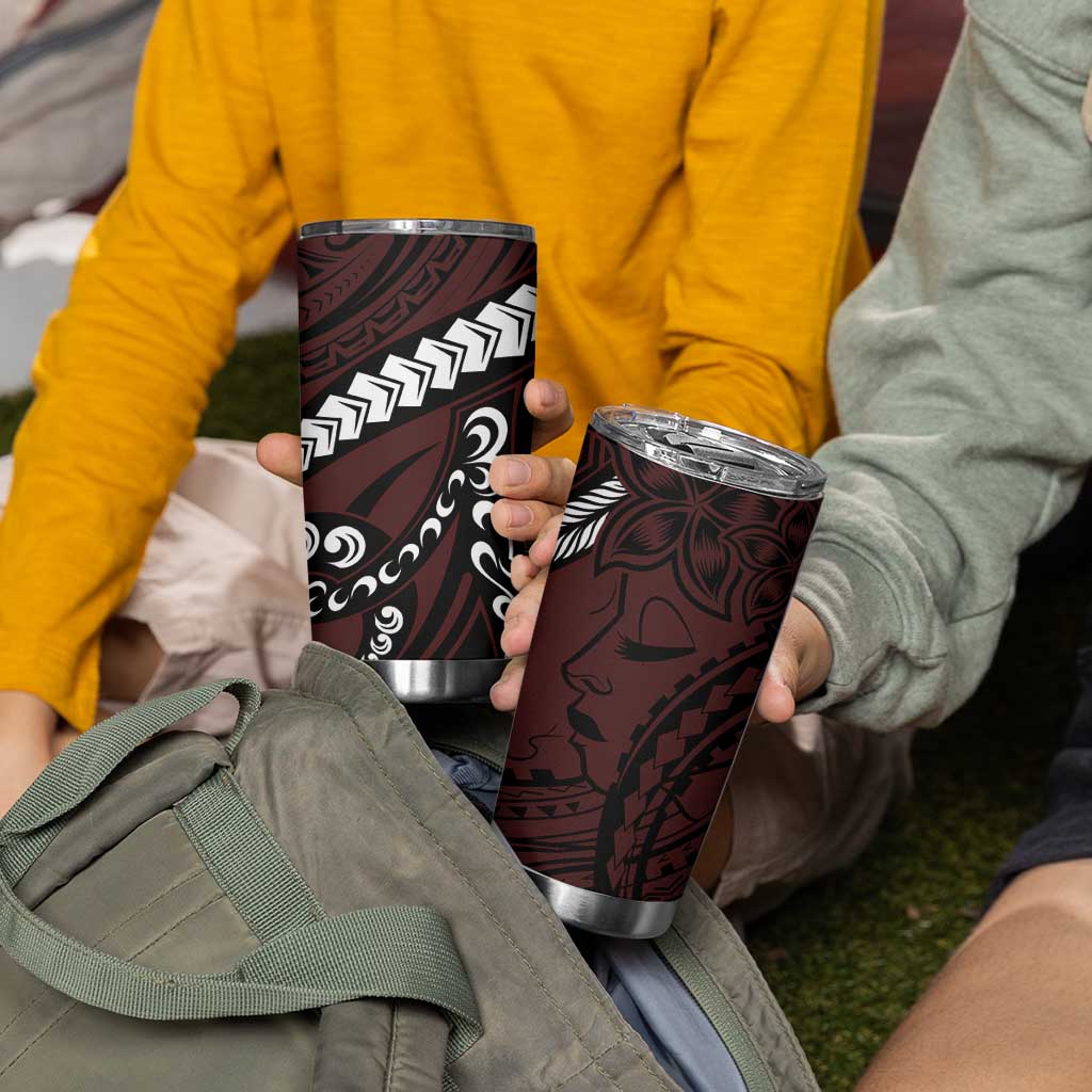 Polynesian Girl Tribal Tattoo Tumbler Cup Oxbood Vibe LT9 - Polynesian Pride