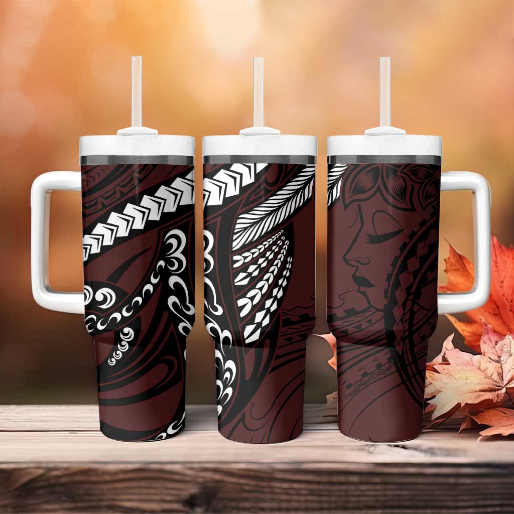 Polynesian Girl Tribal Tattoo Tumbler With Handle Oxbood Vibe LT9 - Polynesian Pride