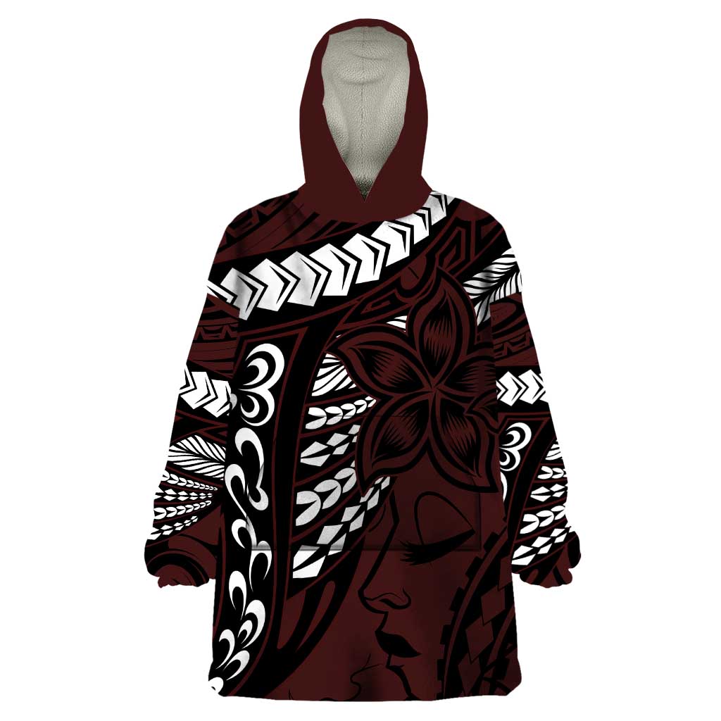 Polynesian Girl Tribal Tattoo Wearable Blanket Hoodie Oxbood Vibe