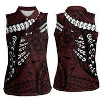 Polynesian Girl Tribal Tattoo Women Sleeveless Polo Shirt Oxbood Vibe