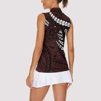 Polynesian Girl Tribal Tattoo Women Sleeveless Polo Shirt Oxbood Vibe
