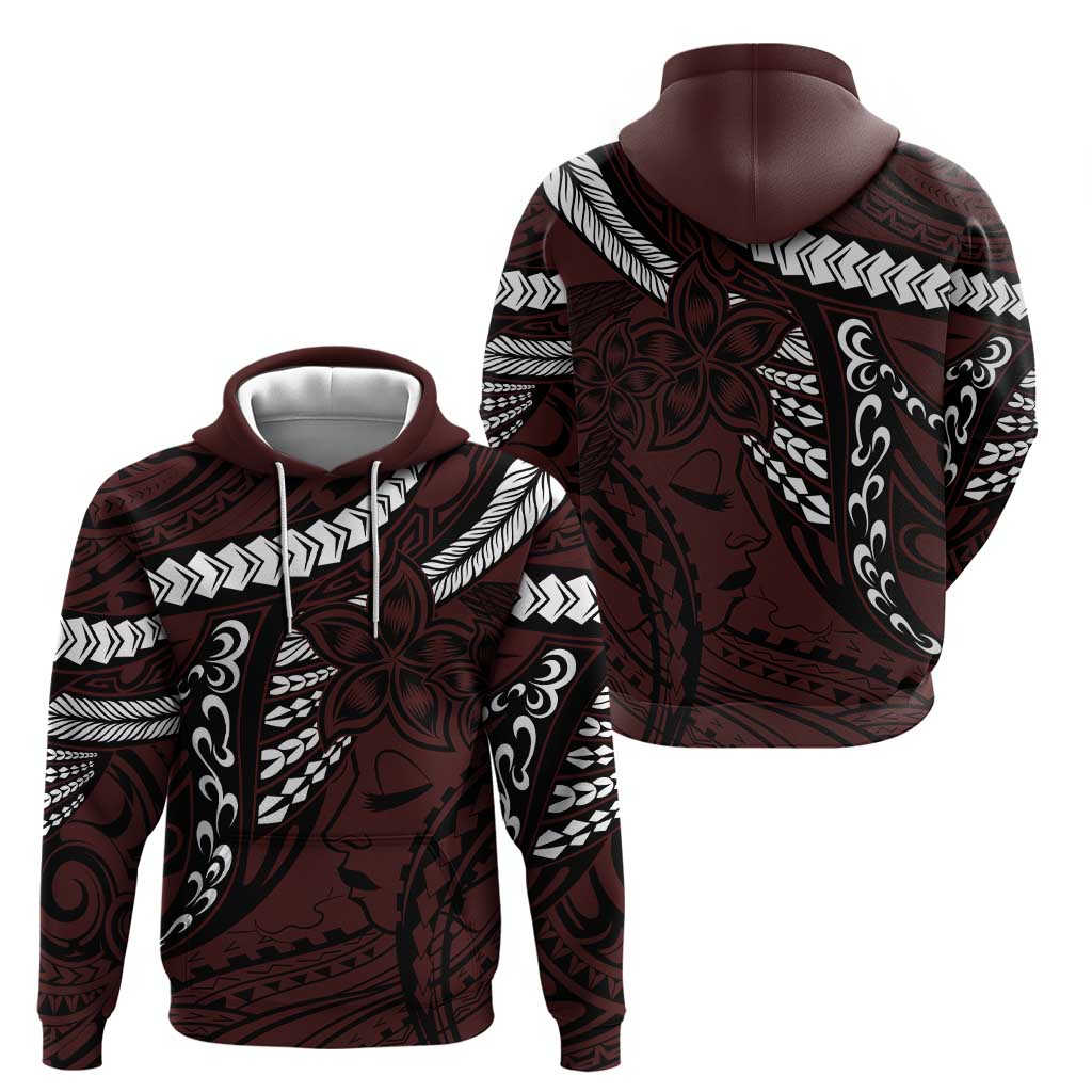 Polynesian Girl Tribal Tattoo Zip Hoodie Oxbood Vibe