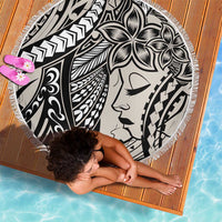Polynesian Girl Tribal Tattoo Beach Blanket Beige Vibe LT9 - Polynesian Pride