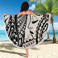 Polynesian Girl Tribal Tattoo Beach Blanket Beige Vibe LT9 - Polynesian Pride