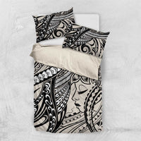 Polynesian Girl Tribal Tattoo Bedding Set Beige Vibe LT9 US Twin 172cm x 218cm Beige - Polynesian Pride