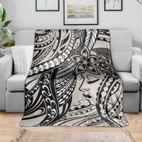 Polynesian Girl Tribal Tattoo Blanket Beige Vibe LT9 - Polynesian Pride