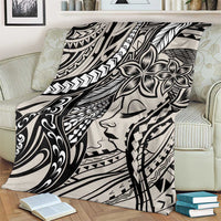 Polynesian Girl Tribal Tattoo Blanket Beige Vibe LT9 - Polynesian Pride