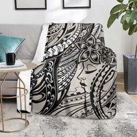 Polynesian Girl Tribal Tattoo Blanket Beige Vibe LT9 - Polynesian Pride