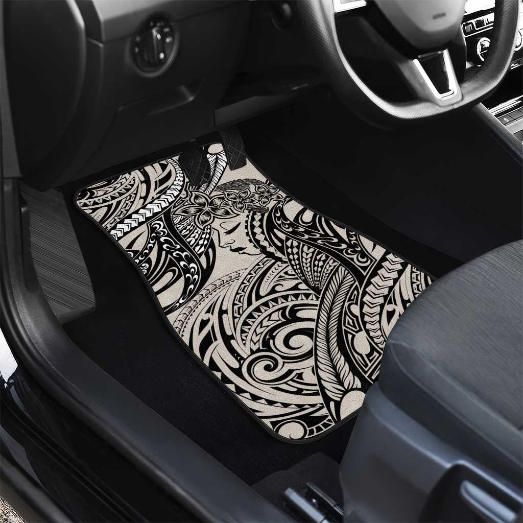 Polynesian Girl Tribal Tattoo Car Mats Beige Vibe LT9 - Polynesian Pride