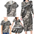 Polynesian Girl Tribal Tattoo Family Matching Long Sleeve Bodycon Dress and Hawaiian Shirt Beige Vibe